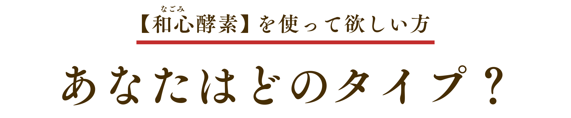 【和心酵素】を使って欲しい方 あなたはどのタイプ？